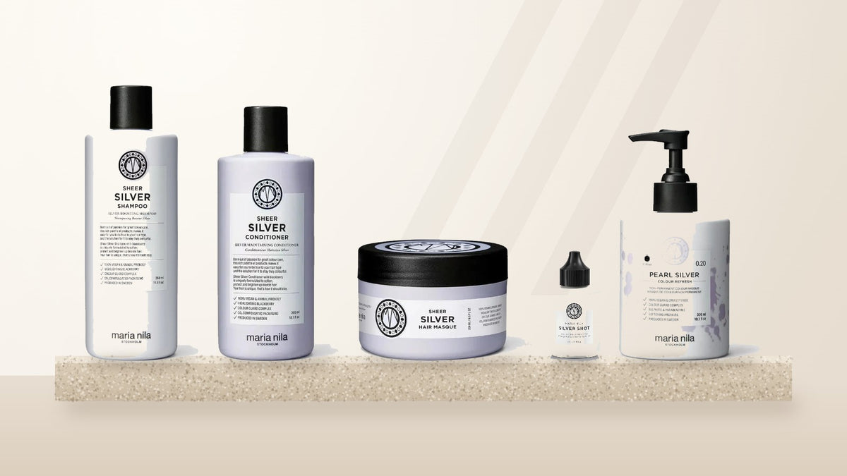 Maria Nila Sheer Silver-serien og Colour Refresh Pearl Silver for blondt og grått hår