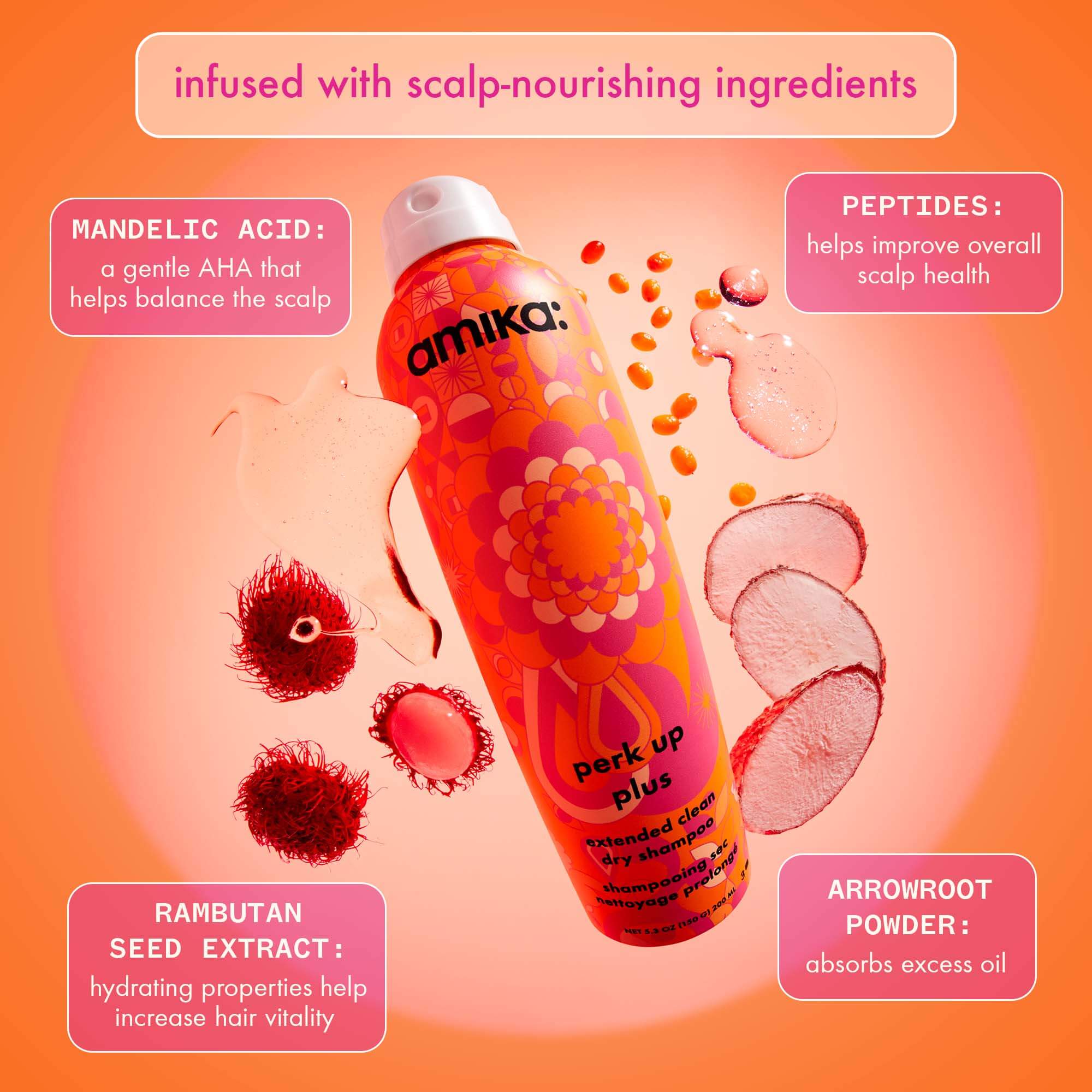 Amika, Perk Up Plus Extended Clean Dry Shampoo 200ml-Sjampo-JKSHOP