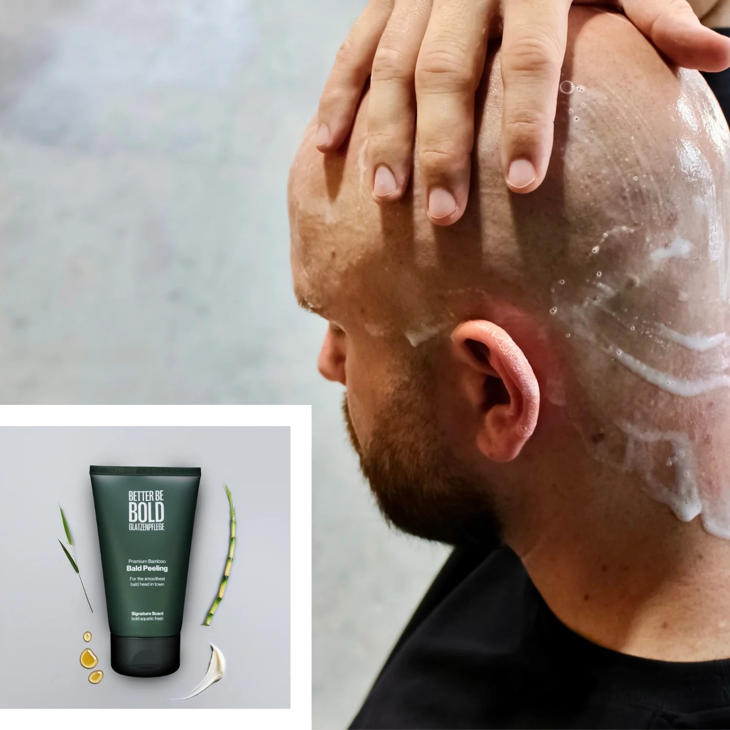 Better Be Bold Bald head scrub with bamboo fibers (anti-shine effect) 150 ml. - Hodebunnspleie - JK-Shop
