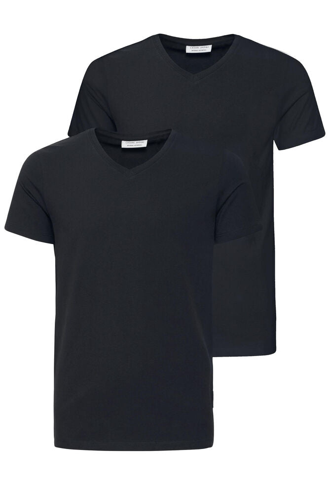 CASUAL FRIDAY, LINCOLN V-NECK TEE 2-PACK - T-skjorter - JK-Shop