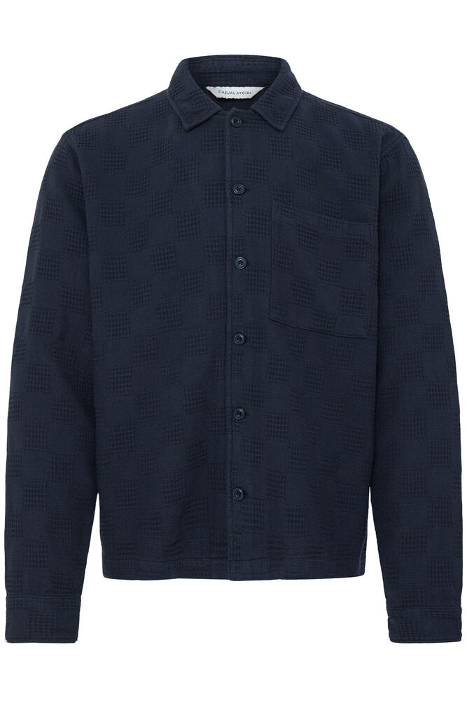 CASUAL FRIDAY, NEAL DOBBY CHECKED OVERSHIRT - Skjorter Herre - JK-Shop