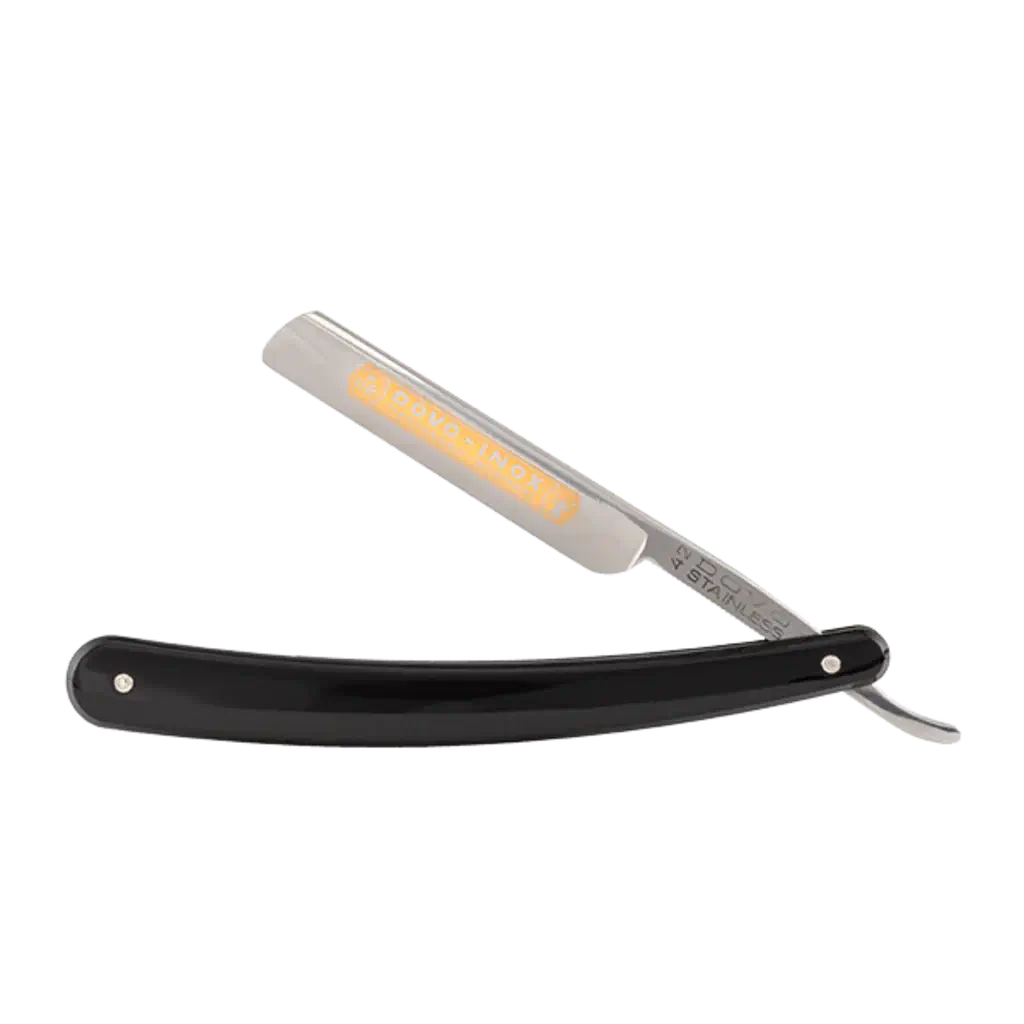 DOVO Straight Razor 3/8"- Black Plastic, Inox-Barberkniv-JKSHOP