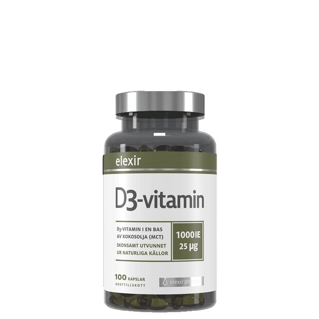 Elexir Pharma Vitamin D3 25 mcg 1000 IE - Vitaminer & kosttilskudd - JK-Shop