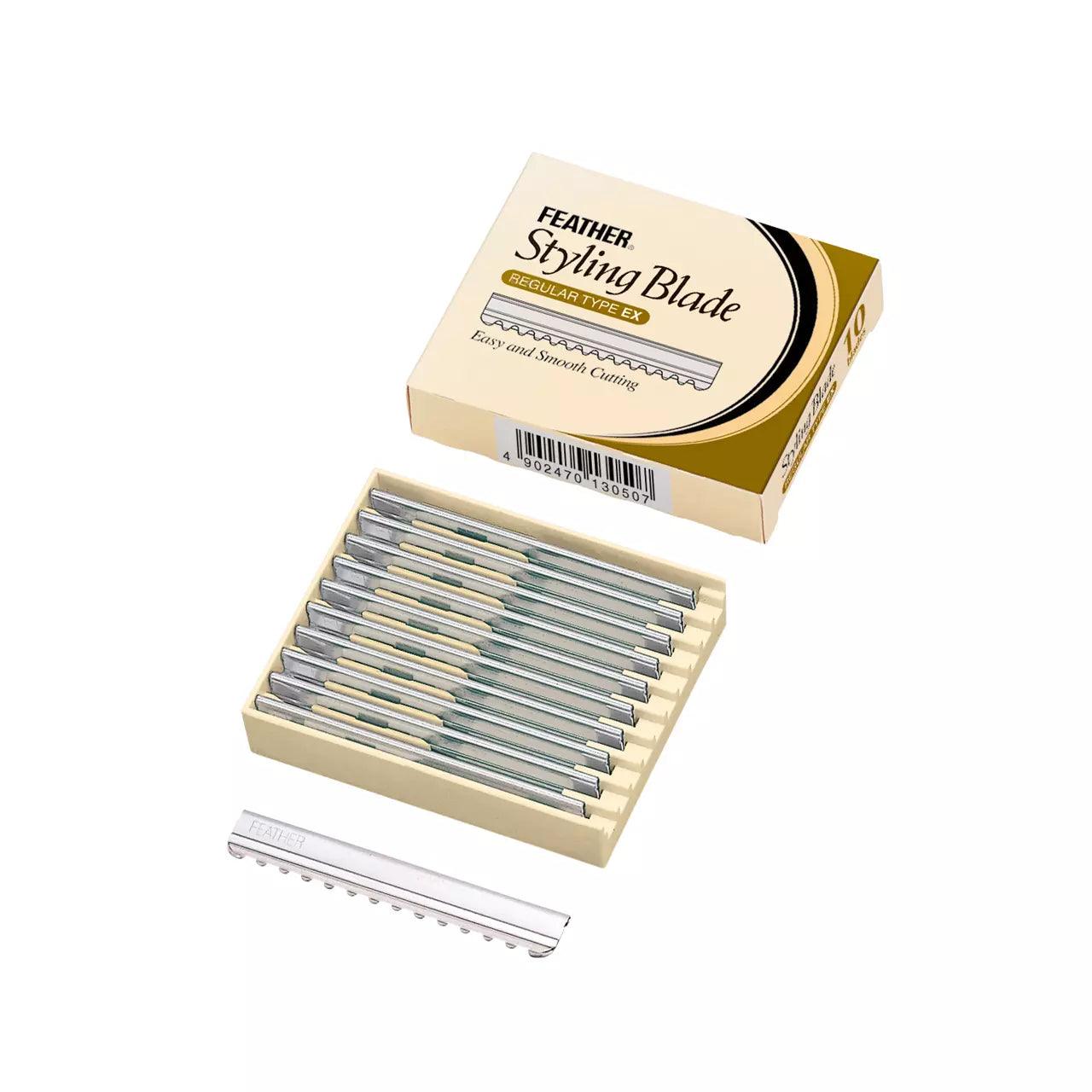 Feather Styling Blade Regular Type EX, 10 blader - Barberblad - JK-Shop