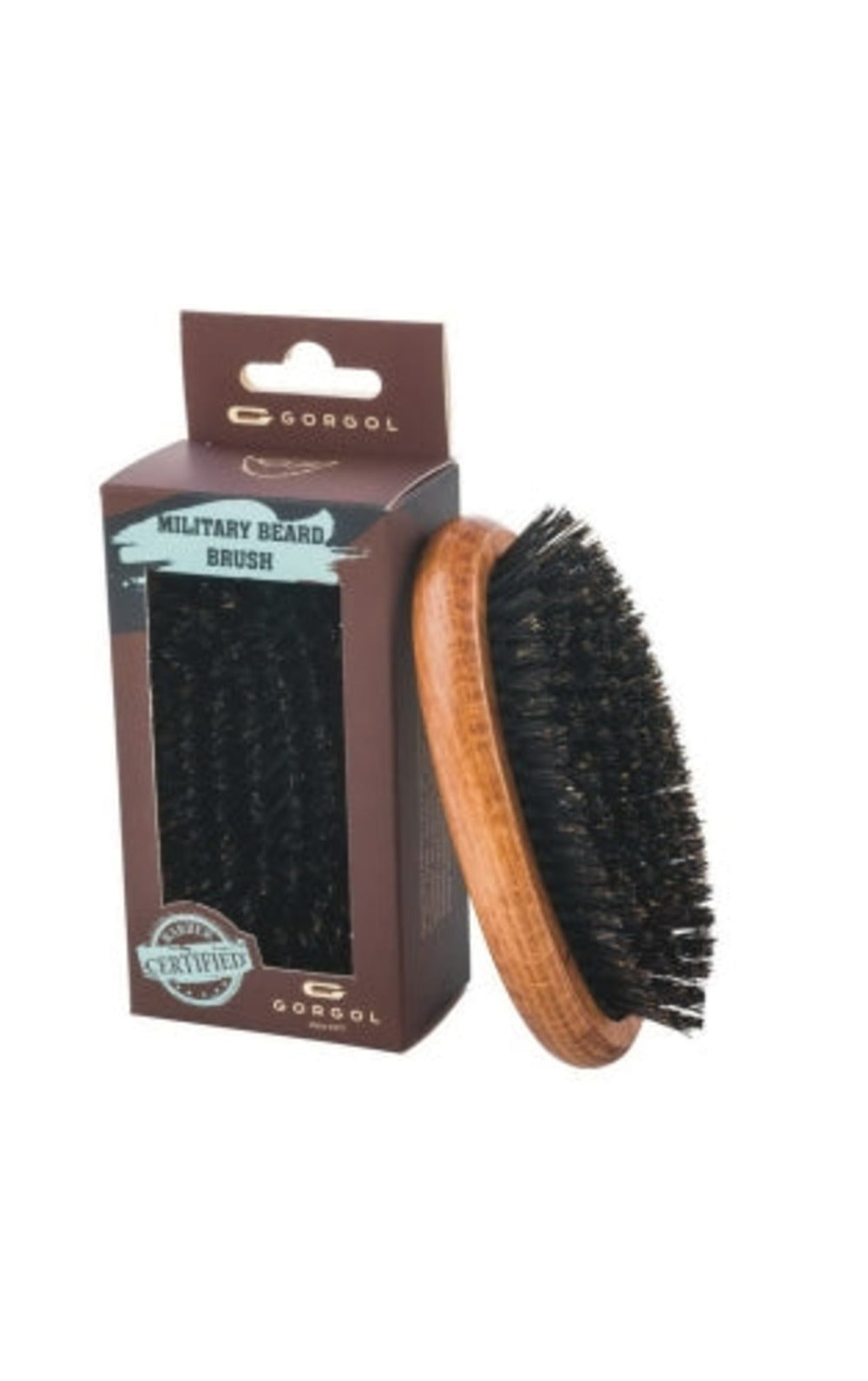 Gorgol, LARGE SIZE MILITARY BEARD BRUSH - BRIGHT - Skjeggbørste - JK-Shop