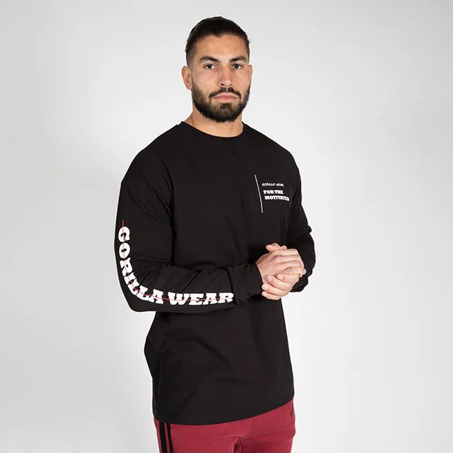 Gorilla Wear Boise Oversized Long Sleeve, Black - Treningstrøyer - JK-Shop