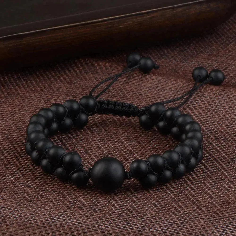 Håndlagde flettede doble natursteinsarmbånd-Armbånd-JKSHOP