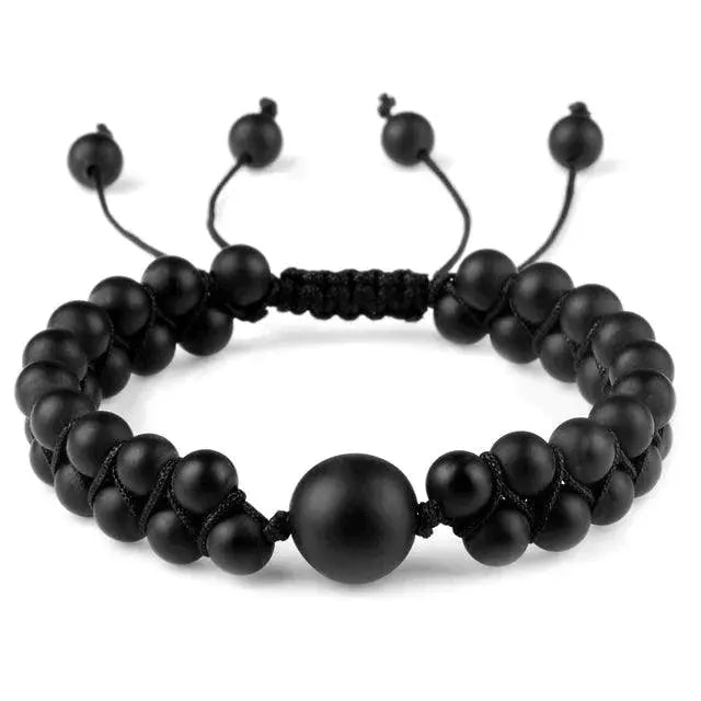 Håndlagde flettede doble natursteinsarmbånd-Armbånd-JKSHOP