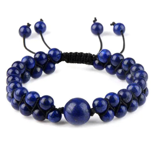 Håndlagde flettede doble natursteinsarmbånd-Armbånd-JKSHOP