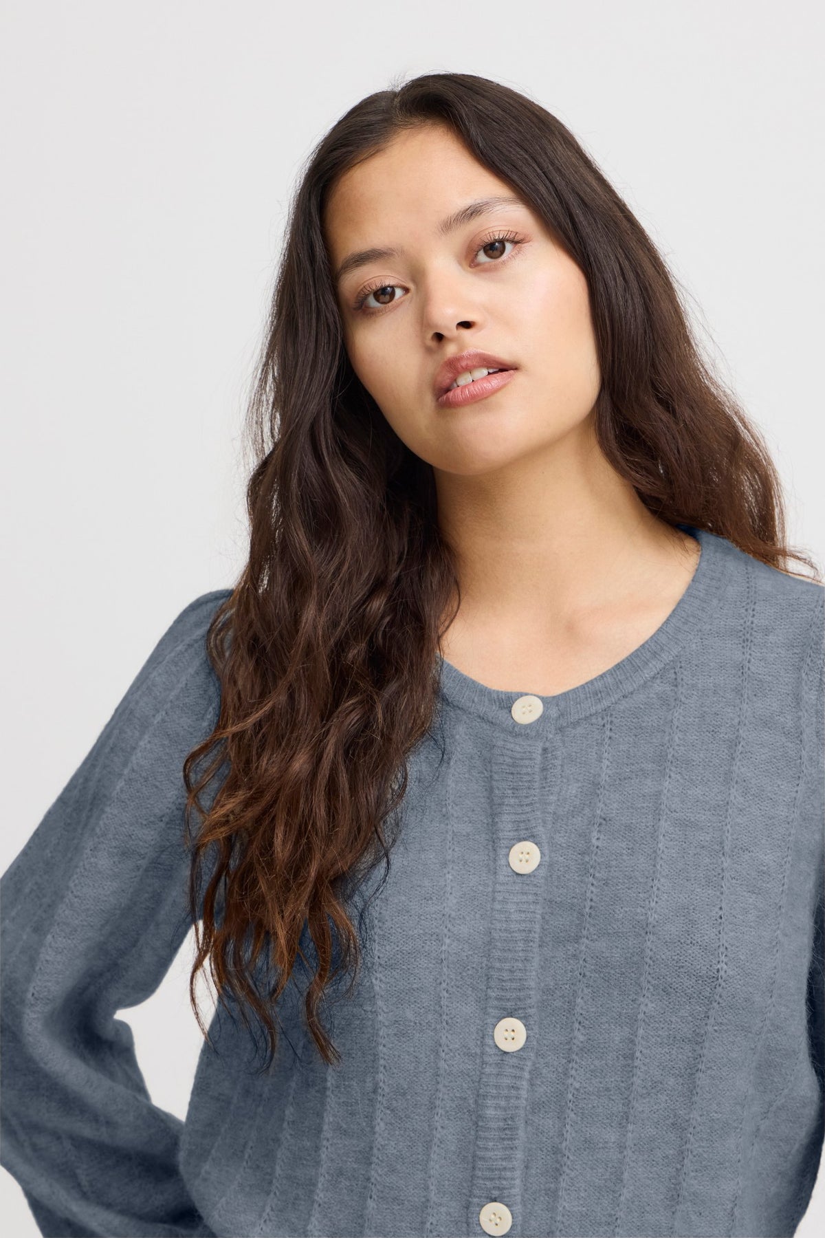 Ichi Kamara Cardigan Blue Mirage - Strikk & cardigans - JK-Shop