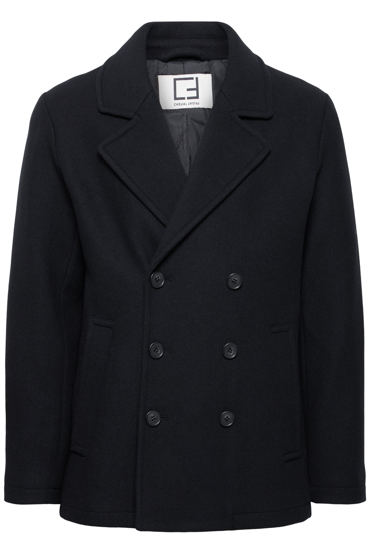 Casual Friday Mets Double Breasted Jacket Black Beauty - Black