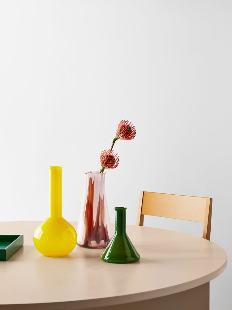 KostaBoda Lab rundflaske vase gul 315mm - - JK-Shop