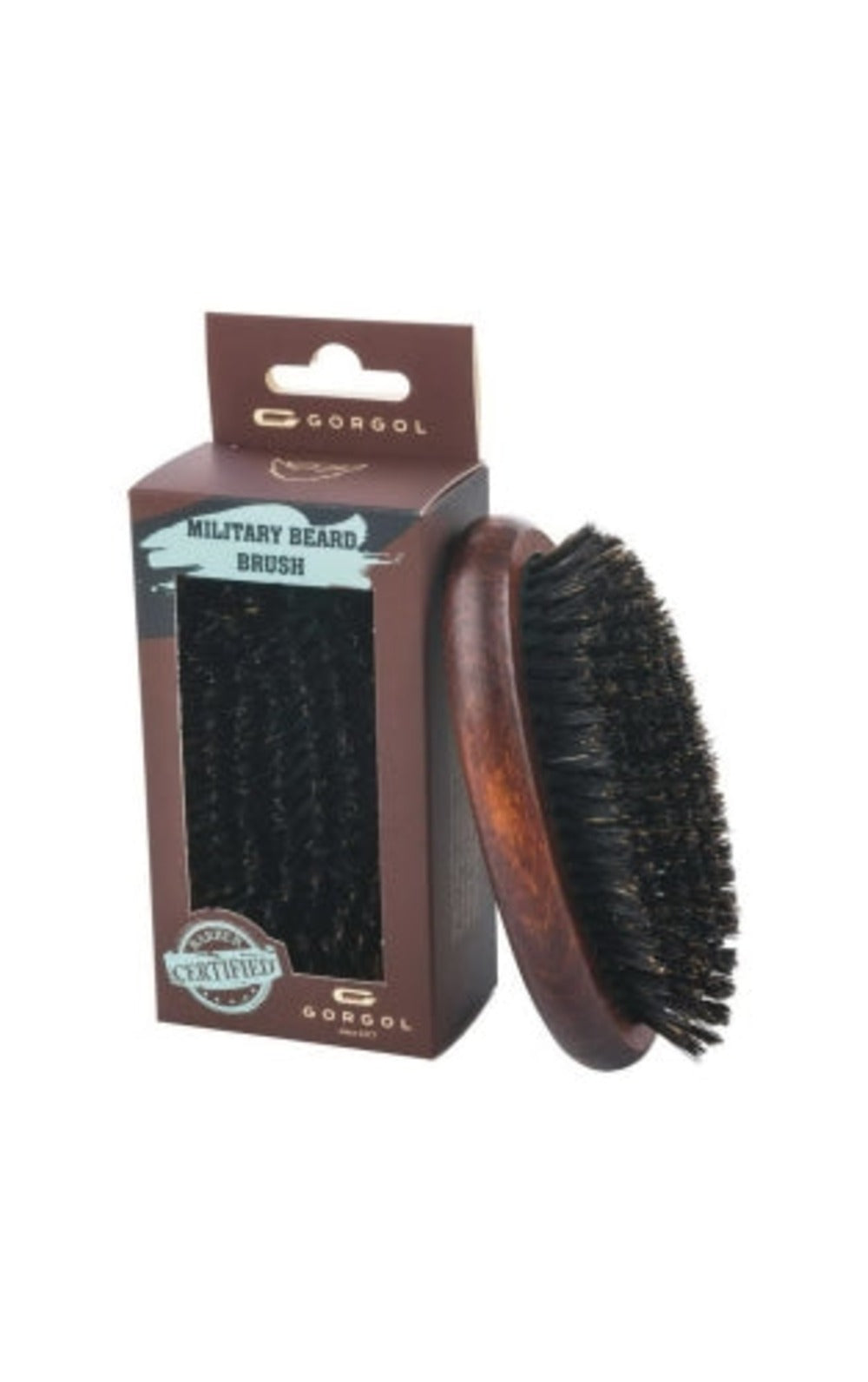 LARGE SIZE MILITARY BEARD BRUSH - DARK - Skjeggbørste - JK-Shop