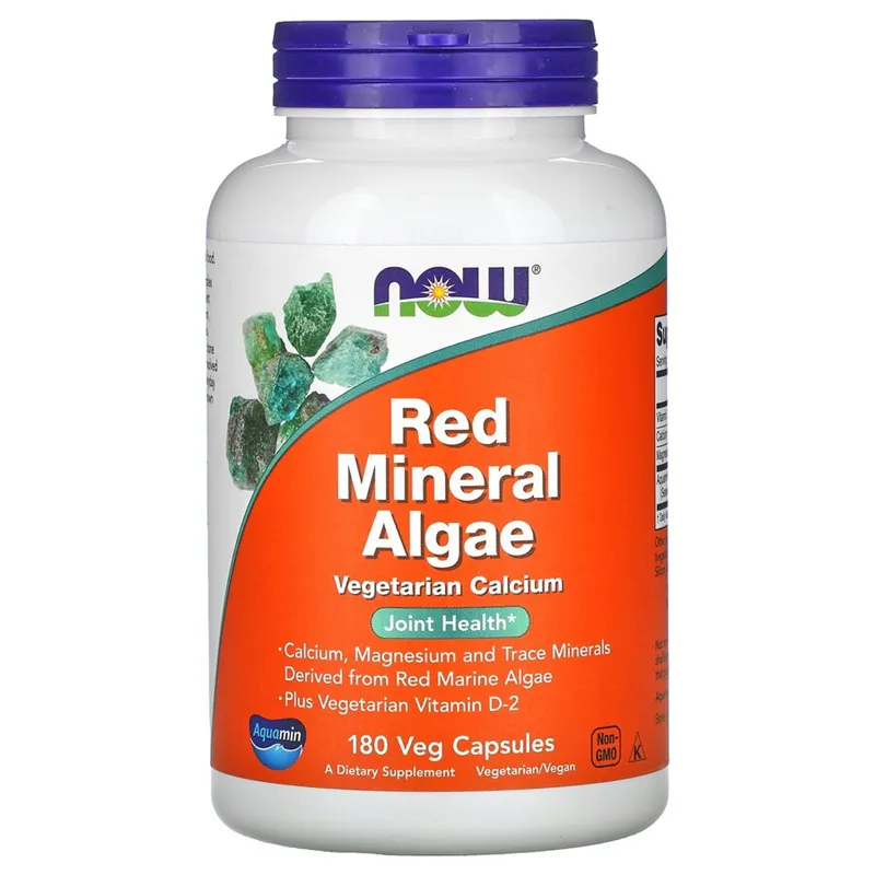 NOW RED MINERAL ALGAE (AQUAMIN) 180 VCAPS - Mikronæringsstoffer - JK-Shop