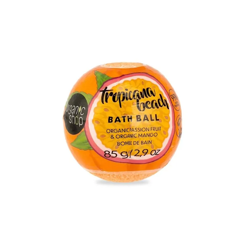 ORGANIC SHOP BATH BALL PASSION FRUIT & ORGANIC MANGO 85G - Badeskum - JK-Shop