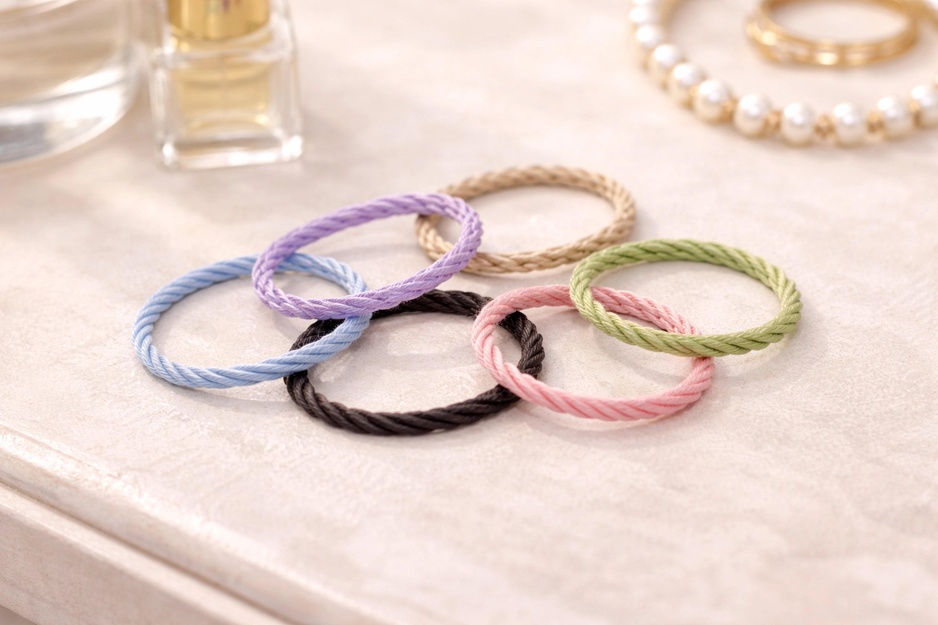 OnFleek Hoops Thin Twist - 11 farger - Hårstrikk - JK-Shop