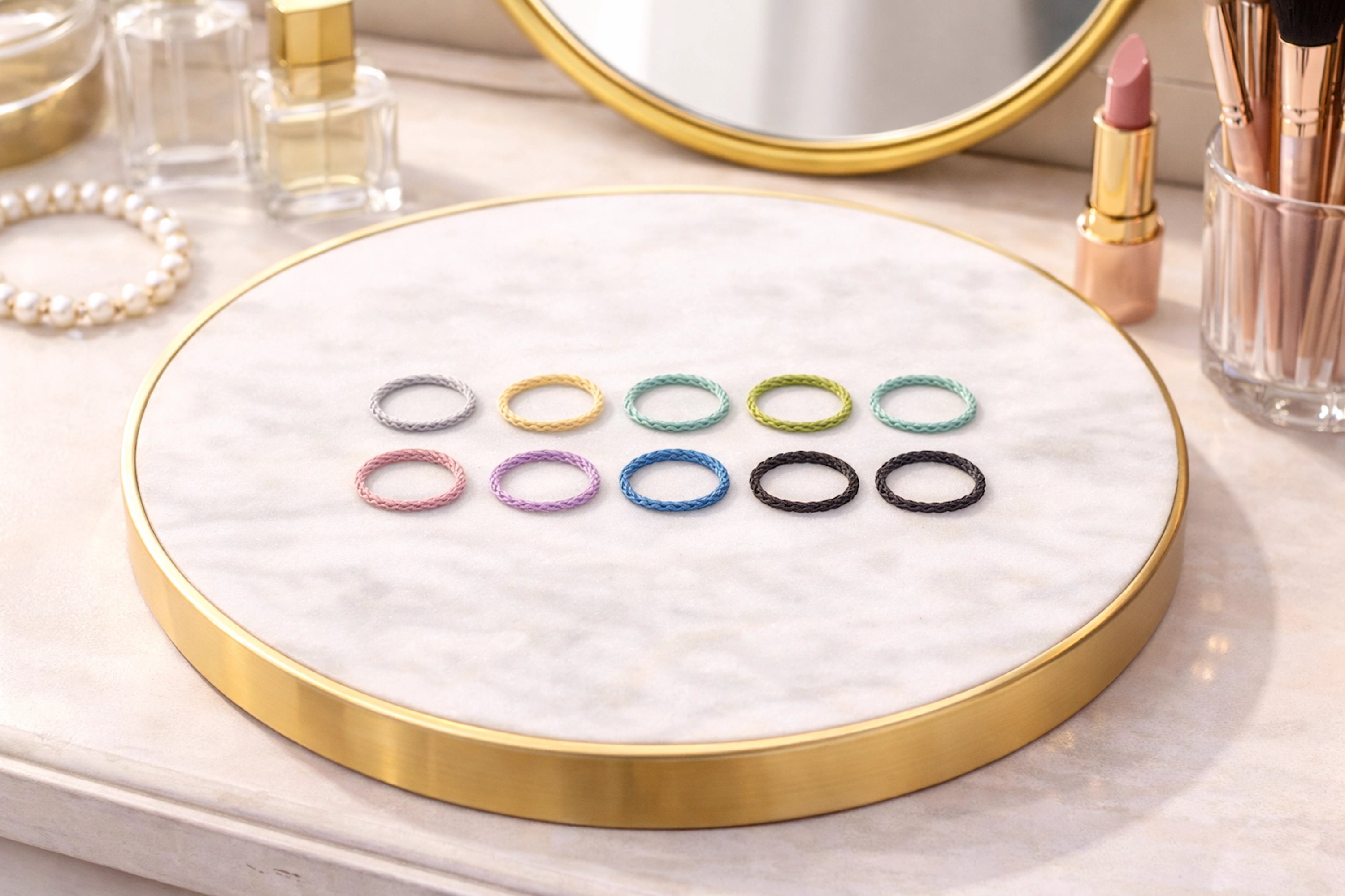 OnFleek Hoops Thin Twist - 11 farger - Hårstrikk - JK-Shop
