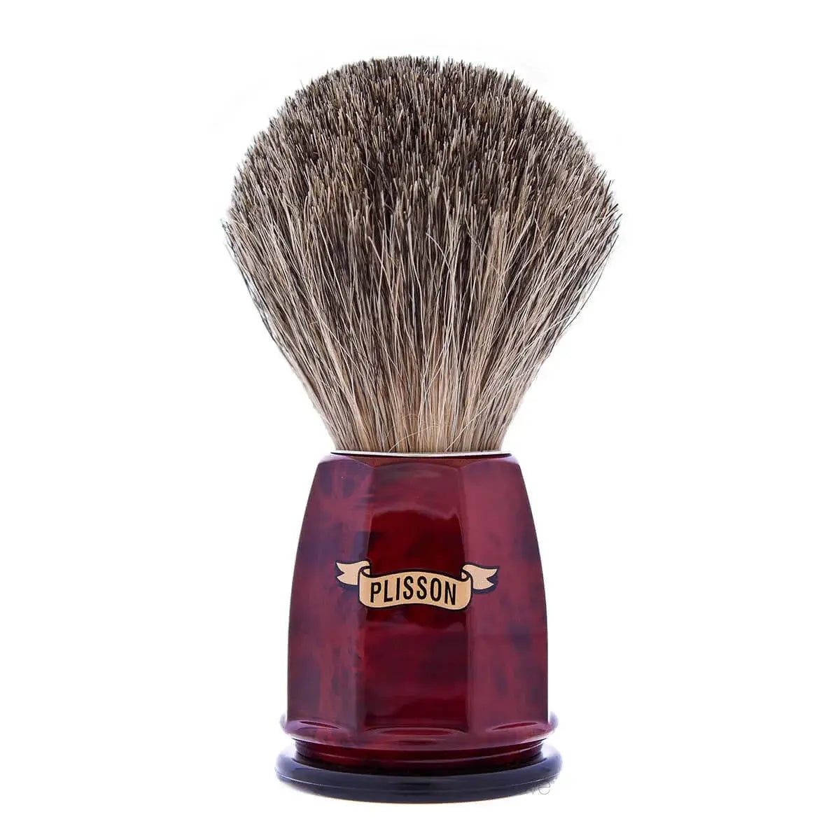 Plisson Shaving Brush, Russian Grey Badger & Imit. Walnut- Size 12-Barberkost-JKSHOP