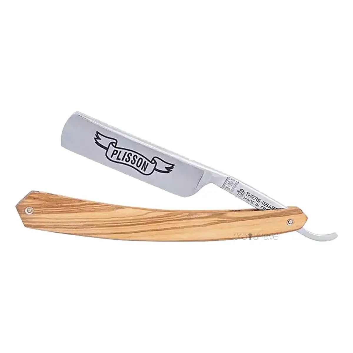 Plisson Straight Razor, 5/8 Round Nose- Olive Wood-Barberkniv-JKSHOP