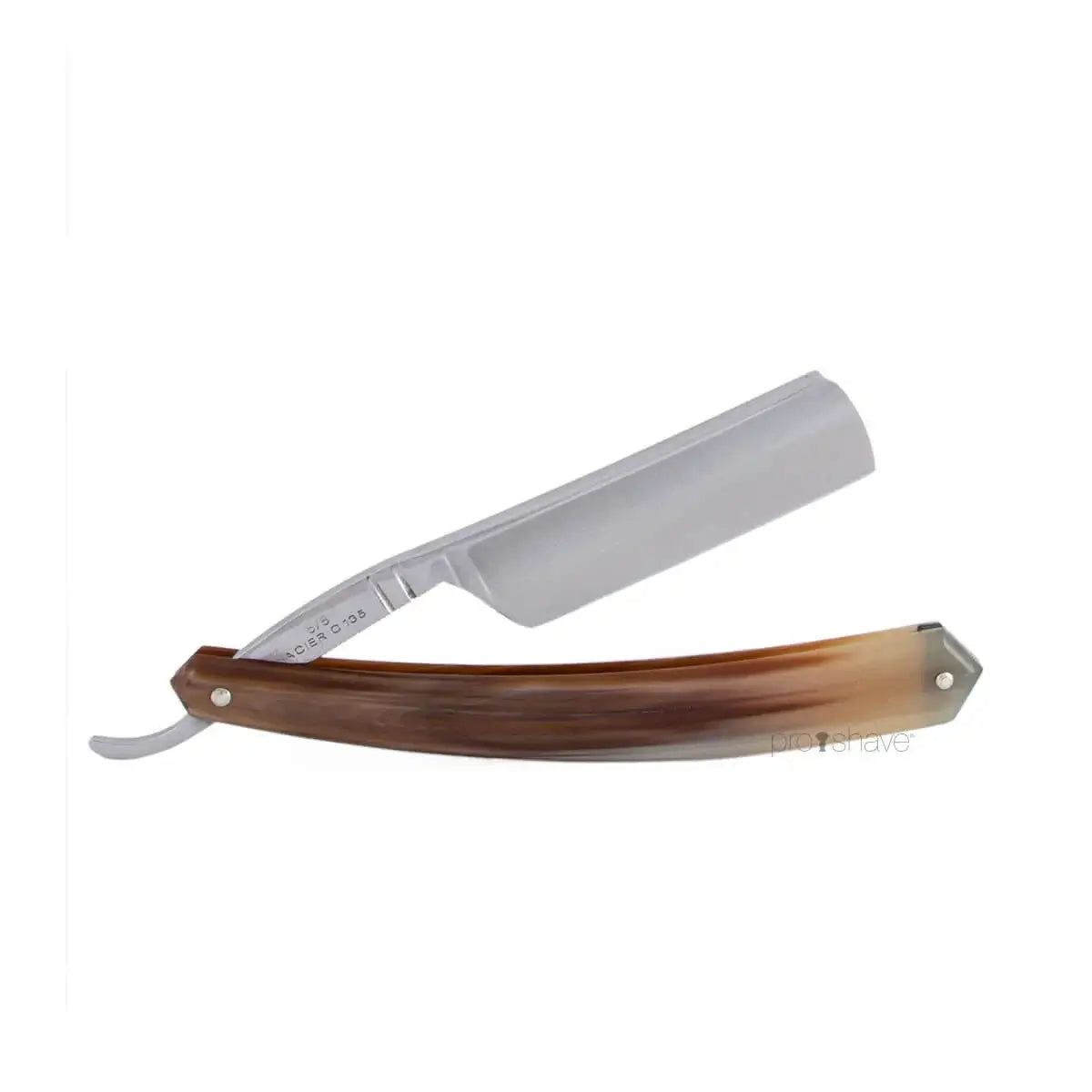 Plisson, Straight Razor, 6/8 Round Nose- Horn-Barberkniv-JKSHOP