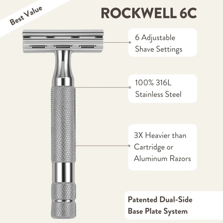 Rockwell, Razor 3-Piece Gift Set (6C White Chrome) - - JK-Shop