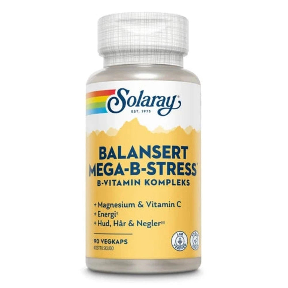 Solaray Balansert Mega-B-Stress 90 kapsler - Vitaminer og kosttilskudd - JK-Shop