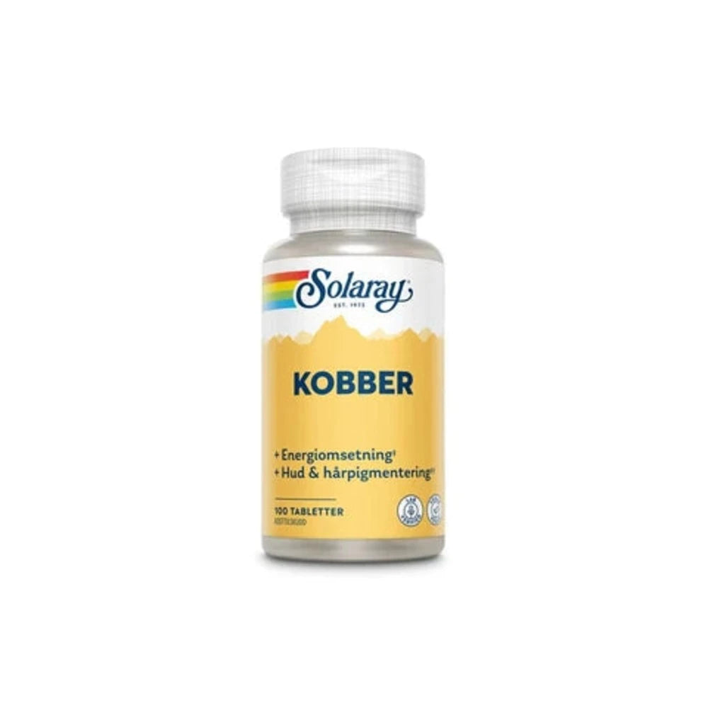 Solaray kobber 2 mg 100 tabletter - Mikronæringsstoffer - JK-Shop