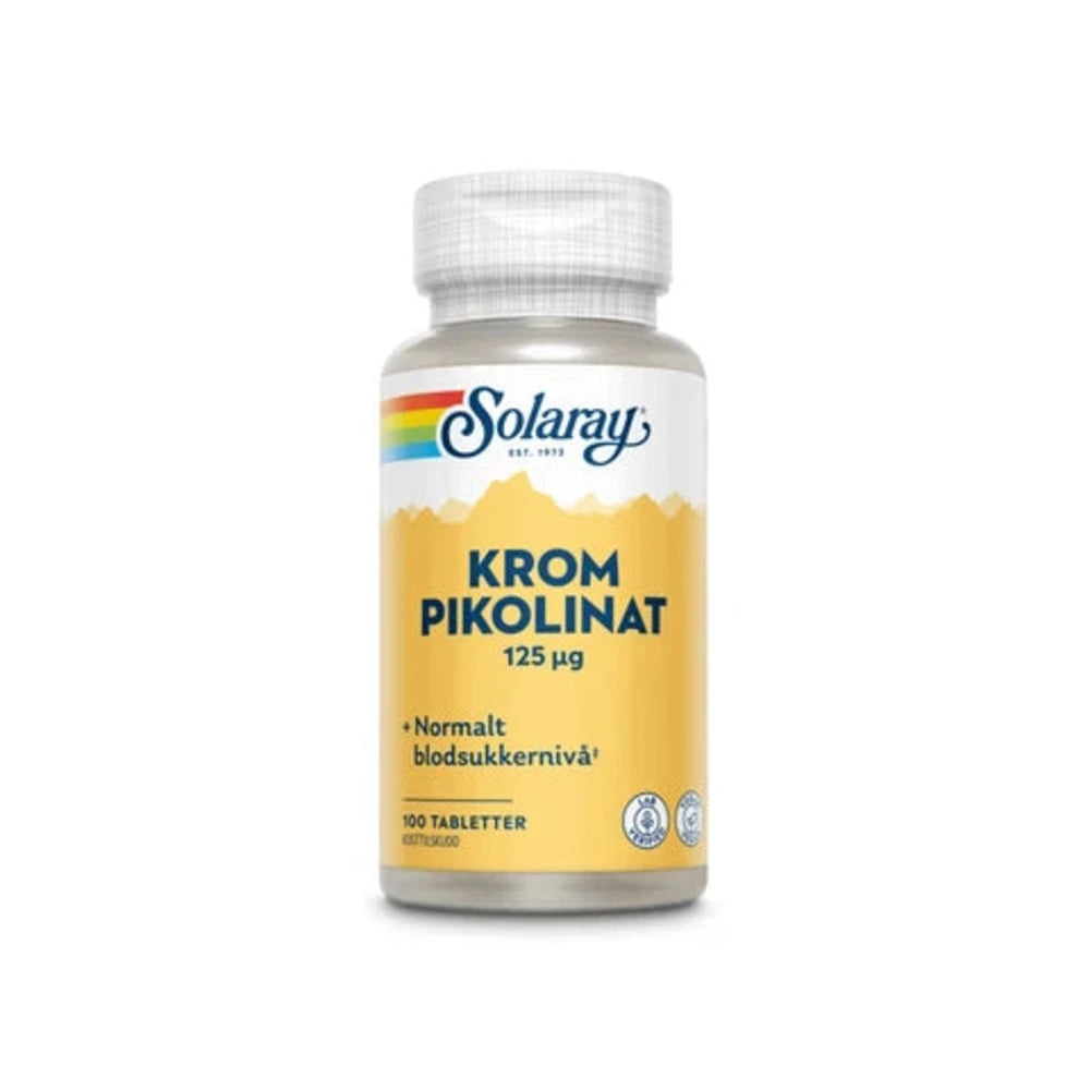 Solaray krom pikolinat 100 tabletter - Mikronæringsstoffer - JK-Shop
