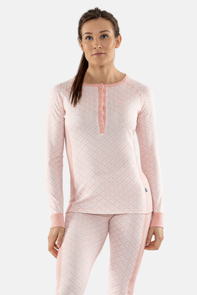Termo Sequal Jaquard Round Neck Button LS W - Undertøy - JK-Shop