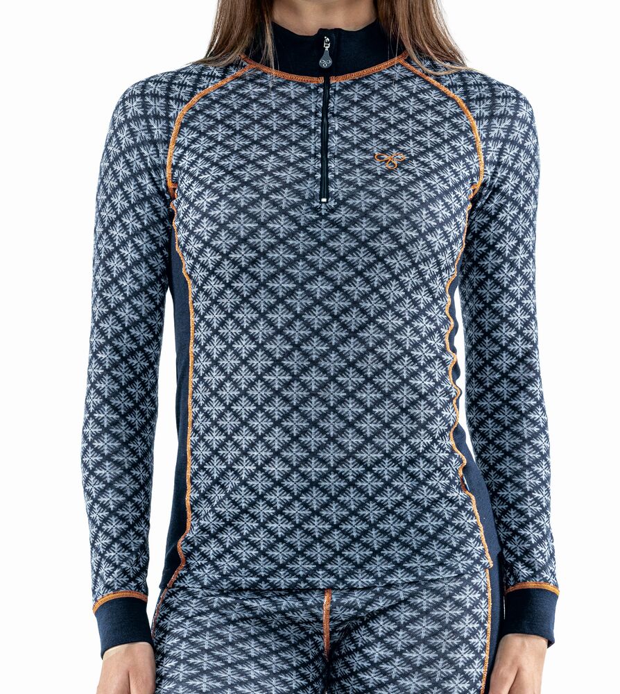 Termo Sequal Jaquard Turtle neck w. zip LS - Undertøy - JK-Shop