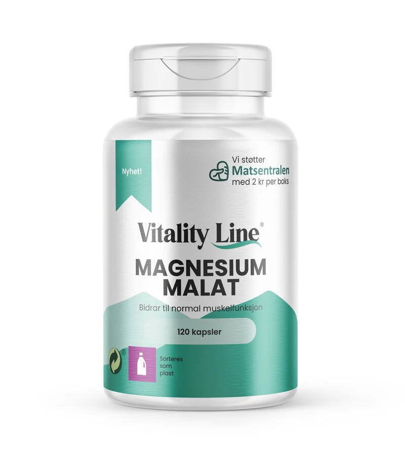 VITALITY LINE MAGNESIUM MALAT 120 KAPSLER - - JK-Shop