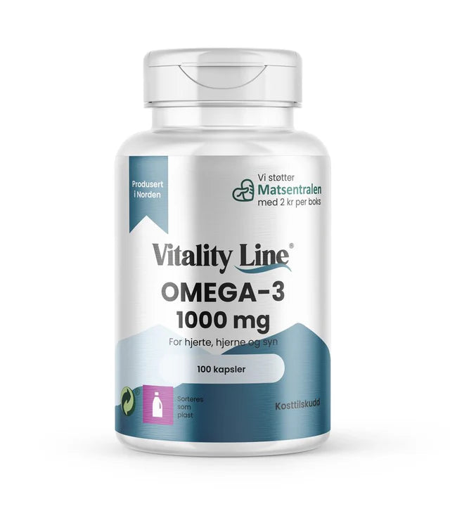 VITALITY LINE OMEGA 3 1000 MG 100 KAPSLER - Vitaminer & kosttilskudd - JK-Shop