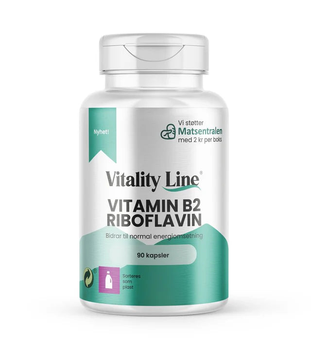 VITALITY LINE VITAMIN B2 RIBOFLAVIN 100 MG 90 KPS - Vitaminer og kosttilskudd - JK-Shop