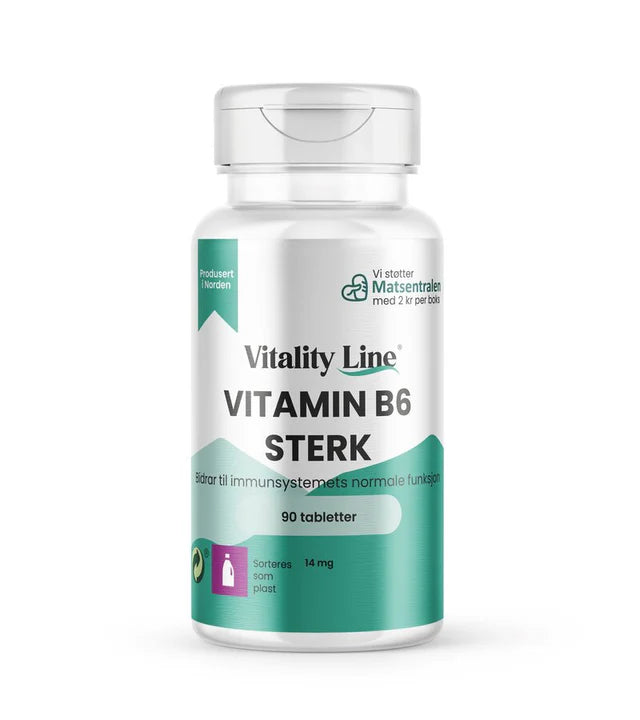 VITALITY LINE VITAMIN B6 STERK 90 TABLETTER - Vitaminer og kosttilskudd - JK-Shop