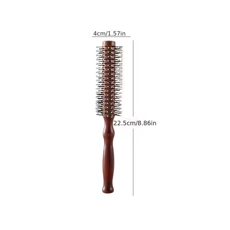 Vintage Hårbørste Ergonomisk grep, solid konstruksjon, rødbrune nylonbust for hjemme- og salongbruk - - JK-Shop