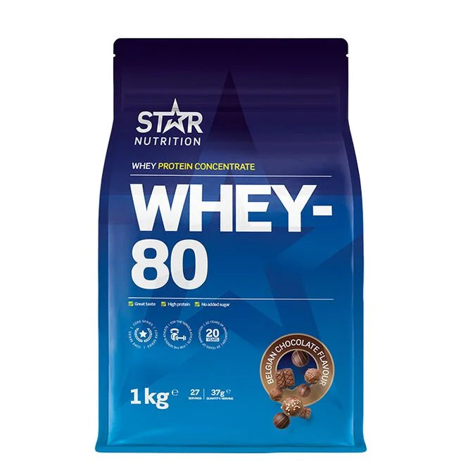 Whey-80 Myseprotein 1 kg Naturell - - JK-Shop
