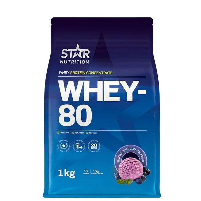 Whey-80 Myseprotein 1 kg Naturell - - JK-Shop