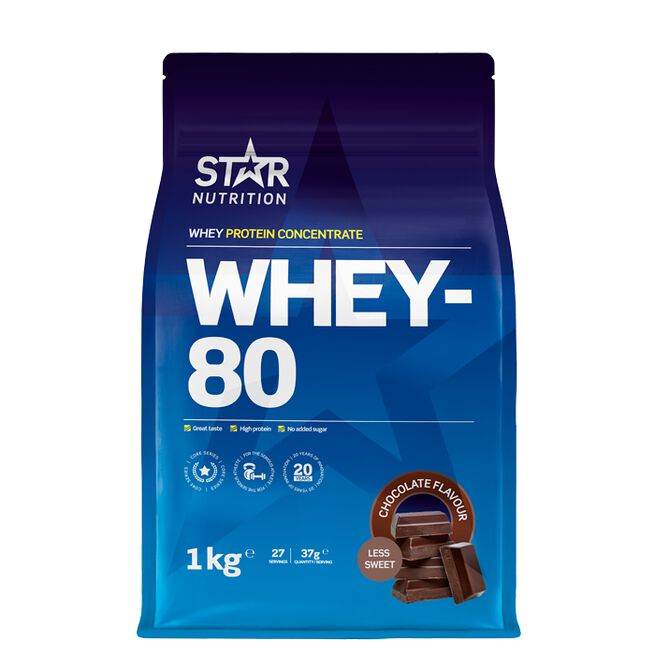 Whey-80 Myseprotein 1 kg Naturell - - JK-Shop