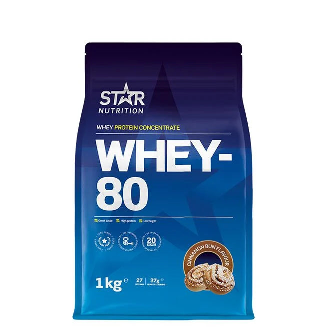 Whey-80 Myseprotein 1 kg Naturell - - JK-Shop