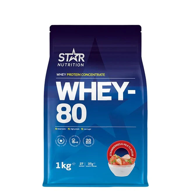 Whey-80 Myseprotein 1 kg Naturell - - JK-Shop