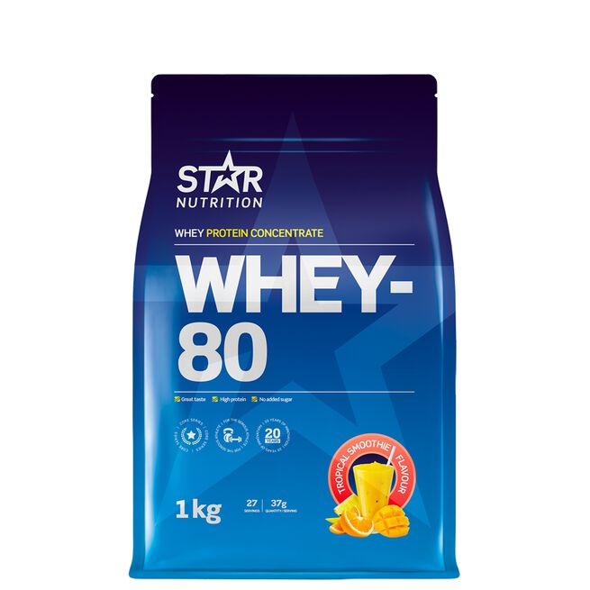 Whey-80 Myseprotein 1 kg Naturell - - JK-Shop