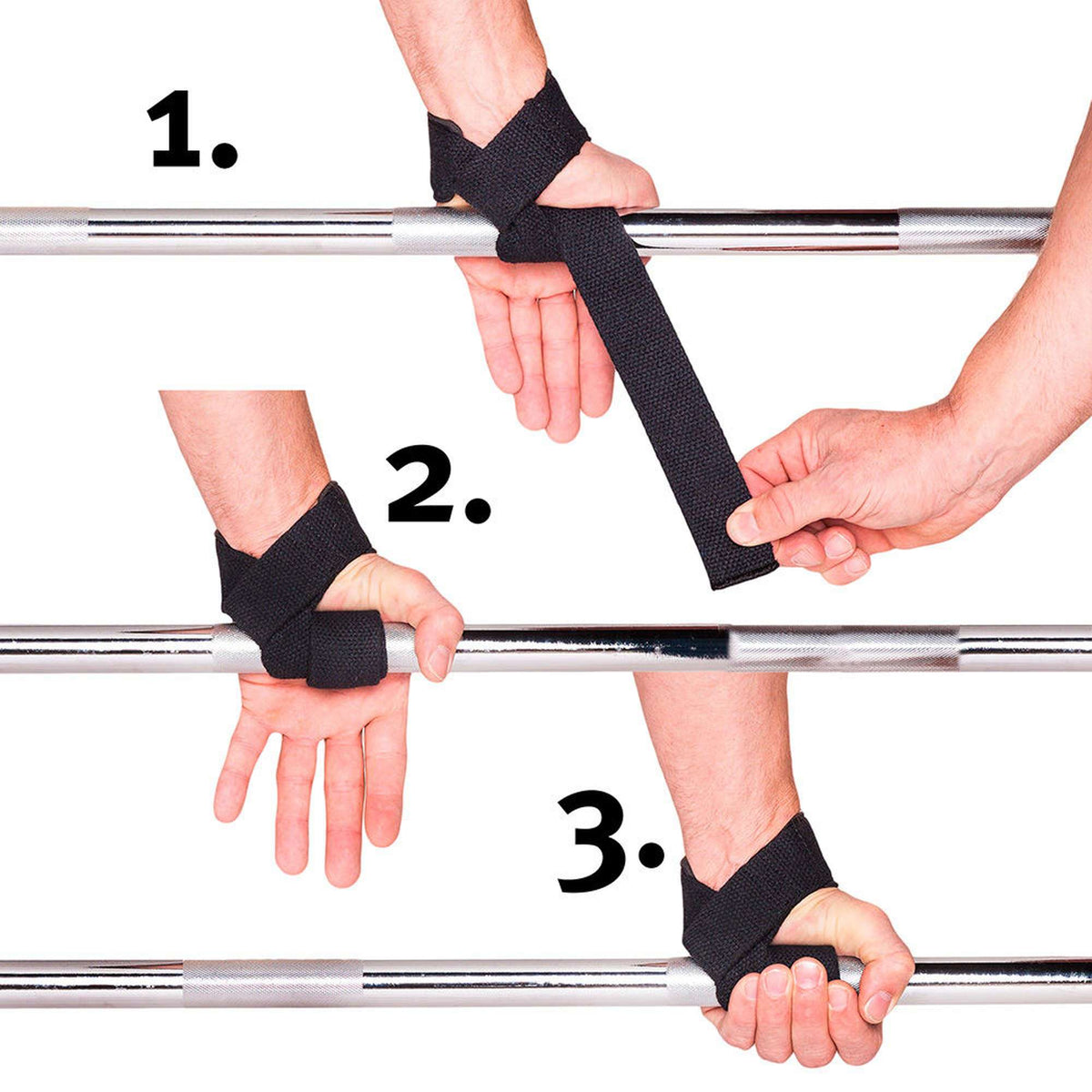 C.P. Sports Padded Lifting Straps Svart bilde 3