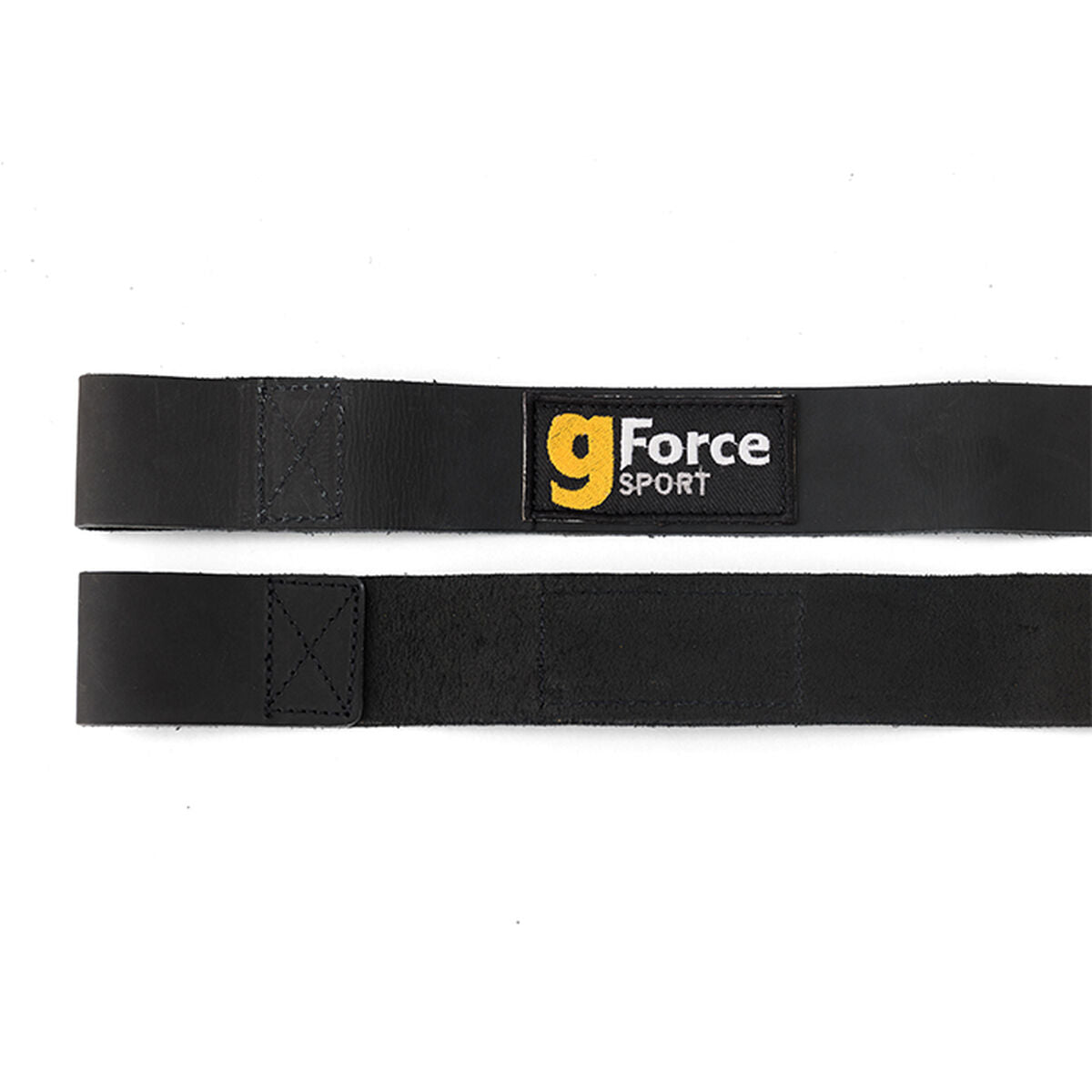 gForce Lifting Straps lær svart løftestropper sett fra siden
