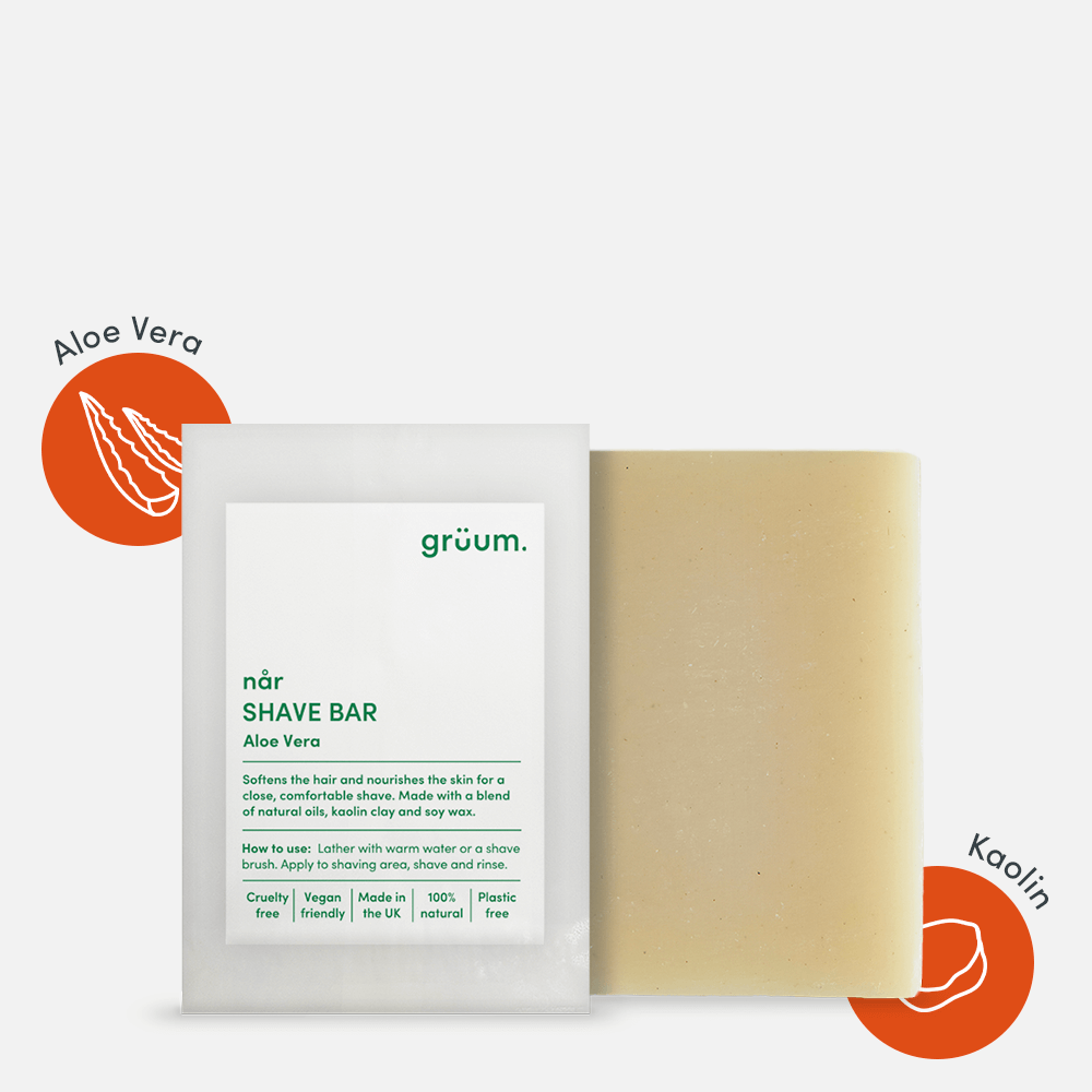 grüum når Zero Plastic Shave Bar - Aloe Vera-Barbersåpe-JKSHOP