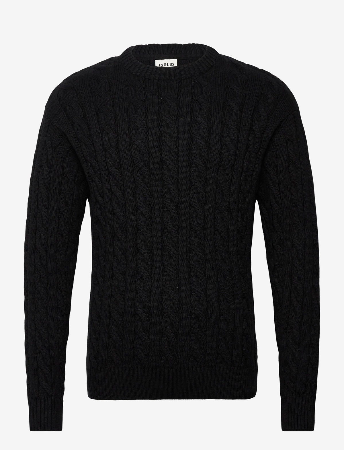 Solid Malcolm kabelstrikket genser True Black