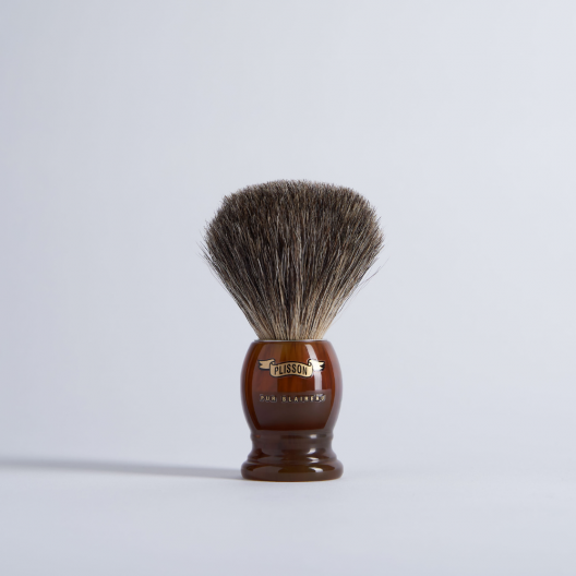 Plisson Shaving Brush, Russian Grey Badger & Imit. Tortoiseshell- Size 12