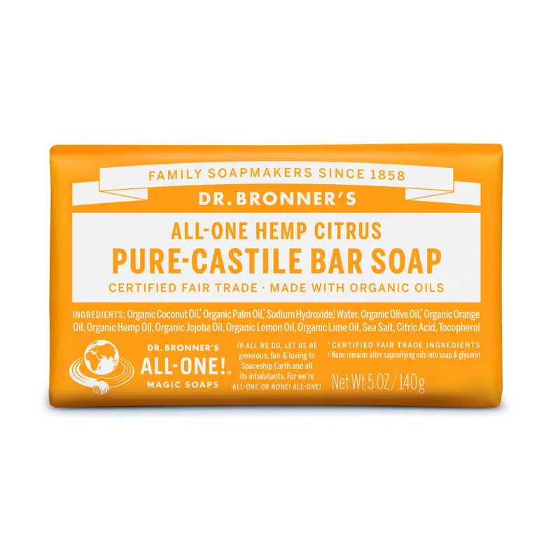 Dr. Bronner’s, Sitron &amp; Appelsin Bar Soap 140 g