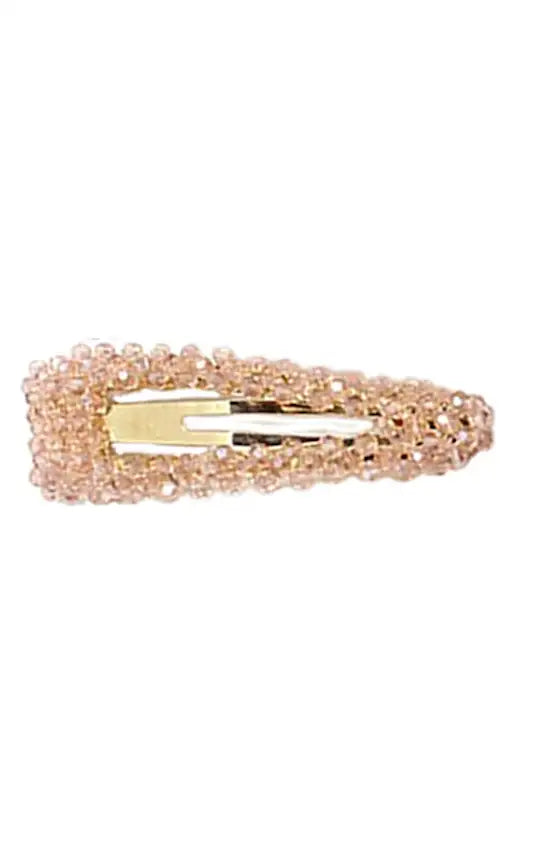 OnFleek Hair Clip Triangle Crystal and Light Pink