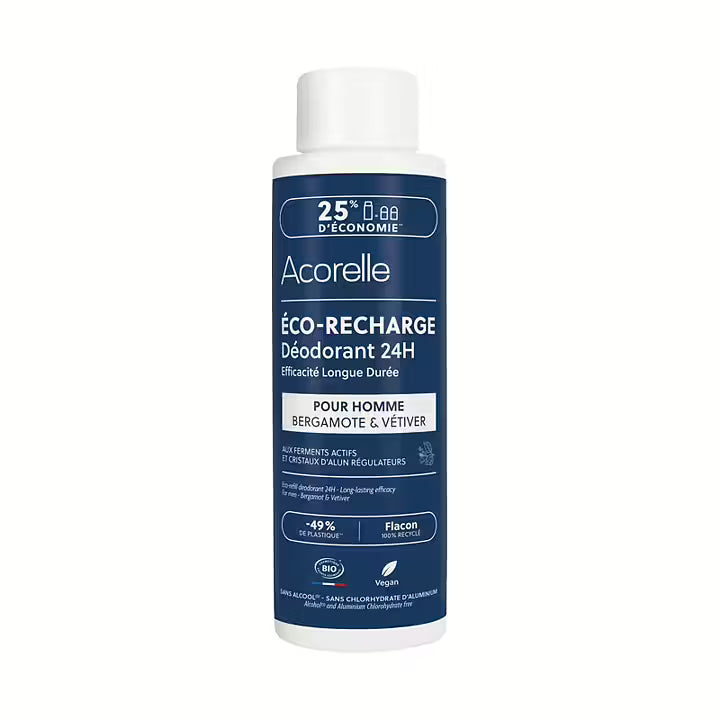 ACORELLE 24h Long Lasting ECO-REFILL Deodorant for Men - Bergamot & Vetiver 100ml - Deodorant - JK-Shop