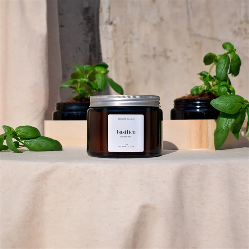 Ambientair Herborium Duftlys i amber glasskrukke - 360g - Duftlys - JK-Shop